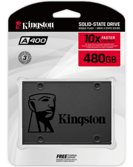 Kingston Internal Laptop & PC SSD 2.5 Inch Sata 3 - A400 SA400S37/480G, Black