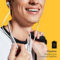 Jam Tune In Bluetooth Neckband Style Headphones 30 ft. Range, 12 Hour Playtime, Hands-Free Calling, Sweat and Rain Resisitant IPX4 Workout Earbuds Gray HX-EPC202GY